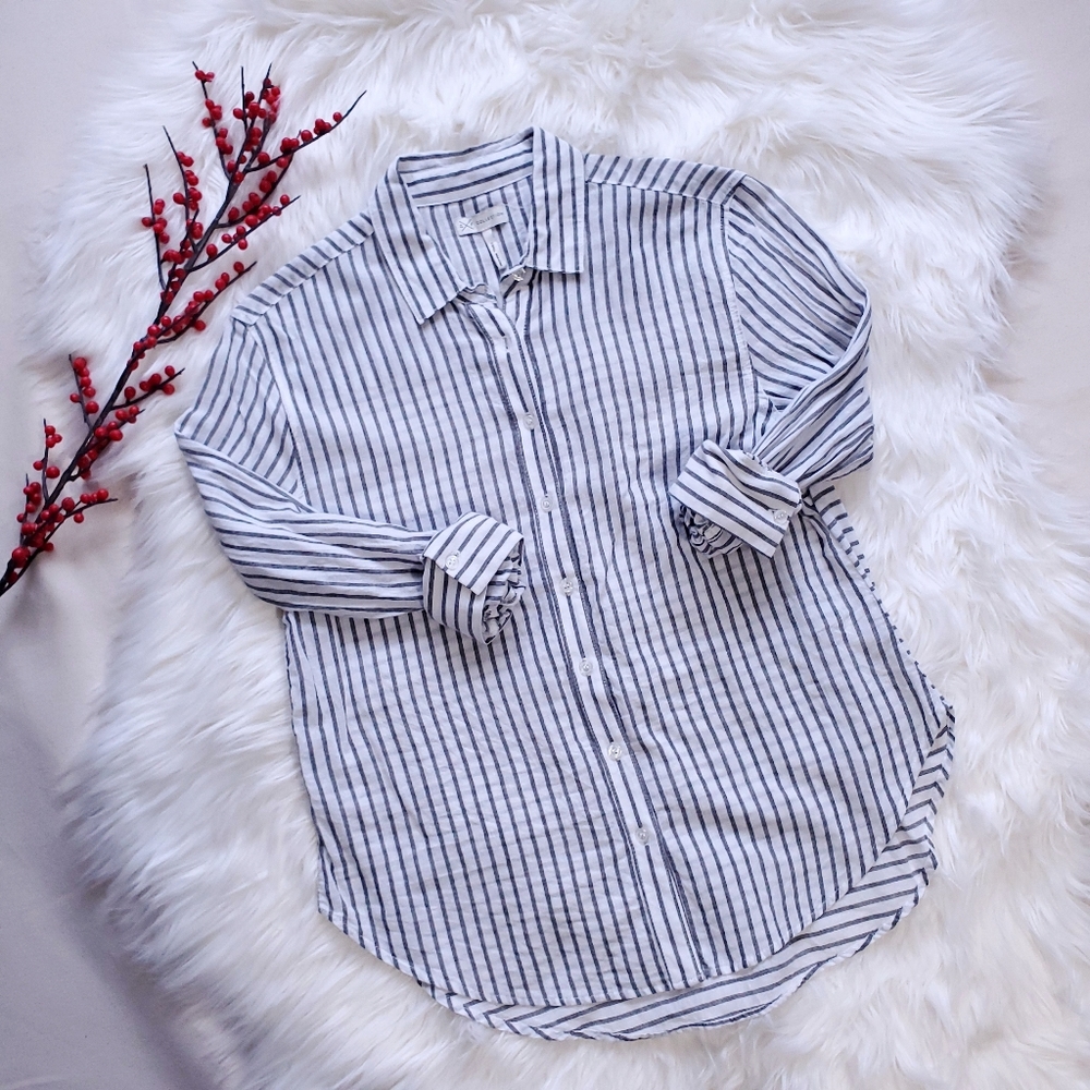 Striped 100% Cotton button-up